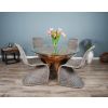 1.2m Reclaimed Teak Root Circular Dining Table with 4 Zorro Chairs  - 10