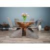1.2m Reclaimed Teak Root Circular Dining Table with 4 Zorro Chairs  - 11