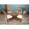 1.2m Reclaimed Teak Root Circular Dining Table with 4 Santos Chairs  - 5