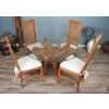 1.2m Reclaimed Teak Root Circular Dining Table with 4 Vikka Chairs - 4