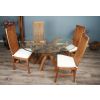 1.5m x 1.2m Reclaimed Teak Root Oval Dining Table with 4 Vikka Chairs - 4