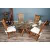 1.5m x 1.2m Reclaimed Teak Root Oval Dining Table with 4 or 6 Santos Chairs - 1