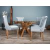 1.5m x 1.2m Reclaimed Teak Root Oval Dining Table with 4 Windsor Ring Back Dining Chairs - 5