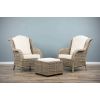 2 Jumo Natural Wicker Armchairs and Footstool Set - 1