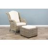 Jumo Natural Wicker Armchair and Footstool Set - 0