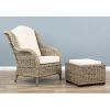 Jumo Natural Wicker Armchair and Footstool Set - 2