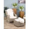 2 Jumo Natural Wicker Armchairs and Footstool Set - 3