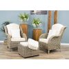 2 Jumo Natural Wicker Armchairs and Footstool Set - 2