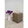 60cm Natural Wicker Glass Topped Coffee Table - 1