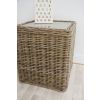 60cm Natural Wicker Glass Topped Coffee Table - 5