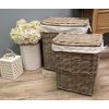 Natural Wicker Laundry Basket Pair - 2