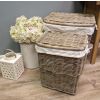Natural Wicker Laundry Basket Pair - 3