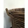 Large Natural Wicker Circular Log Basket with Rope Handles - 6