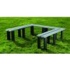 Recycled Plastic Modular Set - Table, U Seat & Bench - 2
