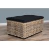 Natural Wicker Glass Topped Coffee Table - 0
