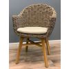 1.2m Reclaimed Teak Outdoor Open Slatted Dartmouth Table with 4 Scandi Armchairs - 9