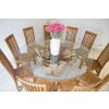 1.8m Reclaimed Teak Root Flute Circular Dining Table with 8 Santos Chairs - 0