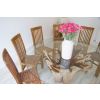 1.8m Reclaimed Teak Root Flute Circular Dining Table with 8 Santos Chairs - 3