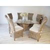 1.8m Reclaimed Teak Root Flute Circular Dining Table with 8 Latifa Chairs - 3
