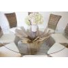 1.8m Reclaimed Teak Root Flute Circular Dining Table with 8 Latifa Chairs - 1