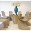 1.8m Reclaimed Teak Root Flute Circular Dining Table with 8 Stackable Zorro Chairs - 1