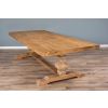 3m Reclaimed Elm Pedestal Dining Table with 2 Benches  - 5