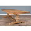 3m Reclaimed Elm Pedestal Dining Table with 2 Benches  - 0