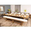 3m Reclaimed Elm Pedestal Dining Table with 5 Donna Armchairs and 1 Bench - 2