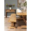 3m Reclaimed Elm Pedestal Dining Table with 5 Donna Armchairs and 1 Bench - 3