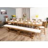 3m Reclaimed Elm Pedestal Dining Table with 7 Elm Cross Back Chairs and 1 Bench - 2