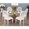 1.3m Farmhouse Pedestal Dining Table with 4 Ellena Chairs - 6
