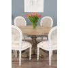 1.3m Farmhouse Pedestal Dining Table with 4 Ellena Chairs - 3