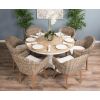 1.3m Country Pedestal Dining Table with 6 Scandi Armchairs - 2