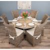 1.3m Country Pedestal Dining Table with 6 Latifa Chairs  - 2