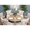 1.3m Country Pedestal Dining Table with 6 Windsor Ring Back Chairs - 5