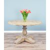 1.3m Farmhouse Pedestal Dining Table with 6 Murano Chairs  - 1