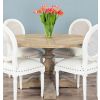 1.3m Farmhouse Pedestal Dining Table with 4 Ellena Chairs - 5
