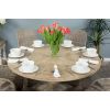 1.3m Farmhouse Pedestal Dining Table with 6 Stackable Zorro Chairs - 3
