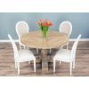1.3m Farmhouse Pedestal Dining Table with 4 Ellena Chairs - 1