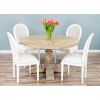 1.3m Farmhouse Pedestal Dining Table with 4 Ellena Chairs - 0