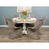 1.3m Country Pedestal Dining Table with 6 Stackable Zorro Chairs - 0