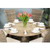 1.3m Farmhouse Pedestal Dining Table with 4 Latifa Chairs - 3