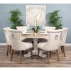 1.3m Country Pedestal Dining Table with 6 Windsor Ring Back Chairs - 2