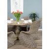 1.3m Farmhouse Pedestal Dining Table with 6 Stackable Zorro Chairs - 4