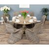 1.3m Farmhouse Pedestal Dining Table with 6 Stackable Zorro Chairs - 0