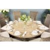 1.6m Farmhouse Pedestal Dining Table with 8 Latifa Chairs  - 1
