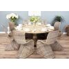 1.6m Farmhouse Pedestal Dining Table with 8 Stackable Zorro Chairs - 1