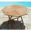 1.2m Teak Octagonal Folding Table with 4 Marley Chairs / Armchairs - 8