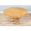 1.5m Reclaimed Teak Circular Pedestal Dining Table with 6 Donna Armchairs - 7
