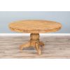 1.5m Reclaimed Teak Circular Pedestal Dining Table with 6 Donna Armchairs - 6